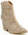 Image #1 - Very G Women's Swagger Rhinestone Booties - Snip Toe, Taupe, hi-res