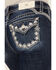 Image #2 - Miss Me Women's Dark Wash Mid Rise 32" Bootcut Stretch Denim Jeans, Dark Wash, hi-res