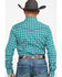Image #2 - Rock 47 By Wrangler Men's Teal Geo Print Long Sleeve Western Shirt, Teal, hi-res