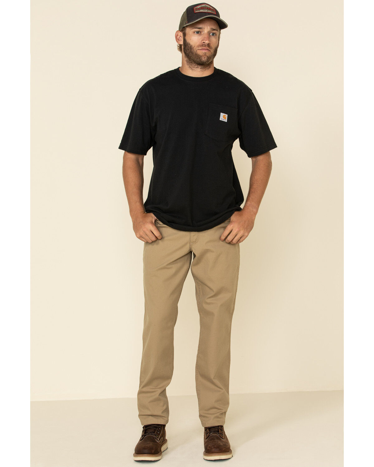 Image #1 - Carhartt Men's FR Rugged Flex Relaxed Canvas Work Pants, Beige/khaki, hi-res