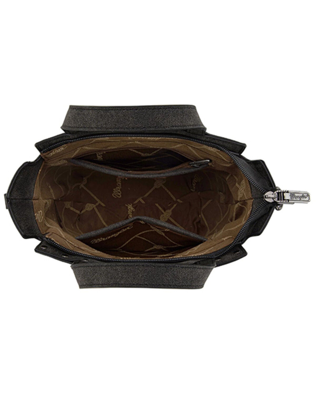 Image #3 - Wrangler Women's Cowhide Embossed Crossbody Tote Bag, Black, hi-res