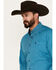 Image #2 - Cinch Men's Striped Print Long Sleeve Button-Down Western Shirt, Teal, hi-res