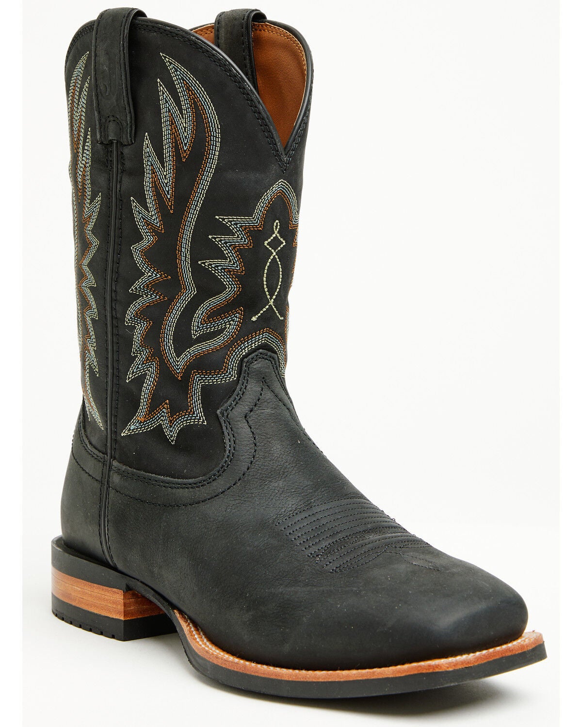 Image #1 - Justin Men's Outlaw Rustle Performance Western Boots - Broad Square Toe, Black, hi-res