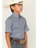 Image #2 - Wrangler Boys' Paisley Print Short Sleeve Button-Down Western Shirt, Blue, hi-res