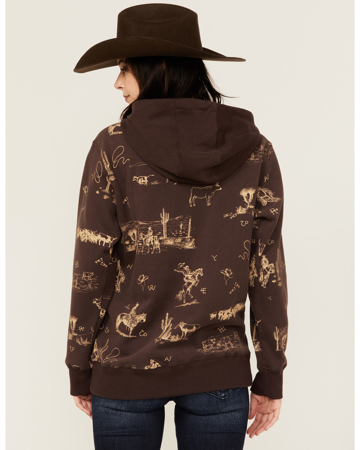 Image #4 - Ariat Women's Rachin' Graphic Print Hoodie, Brown, hi-res