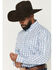 Image #2 - Wrangler Men's Plaid Print Long Sleeve Button-Down Western Shirt - Tall, Blue, hi-res