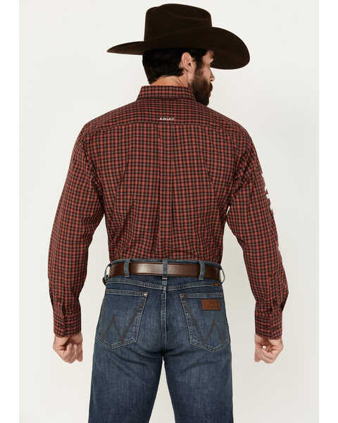 Image #4 - Ariat Men's Team Carson Plaid Print Long Sleeve Button-Down Shirt, Red, hi-res