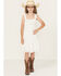 Image #1 - Ash & Violet Girls' Solid Bow Sleeve Dress, White, hi-res