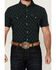 Image #3 - Panhandle Men's Medallion Print Short Sleeve Snap Stretch Western Shirt, Turquoise, hi-res