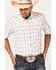 Cody James Men's Eastland Large Plaid Print Short Sleeve Snap Western Shirt , White, hi-res