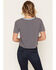 Image #4 - Nikxie Women's Thanks Striped Short Sleeve Graphic Tee, Blue, hi-res