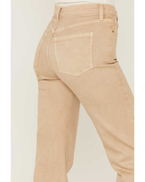 Image #4 - Sneak Peek Women's Natural High Rise Raw Hem Crop Jeans , Natural, hi-res