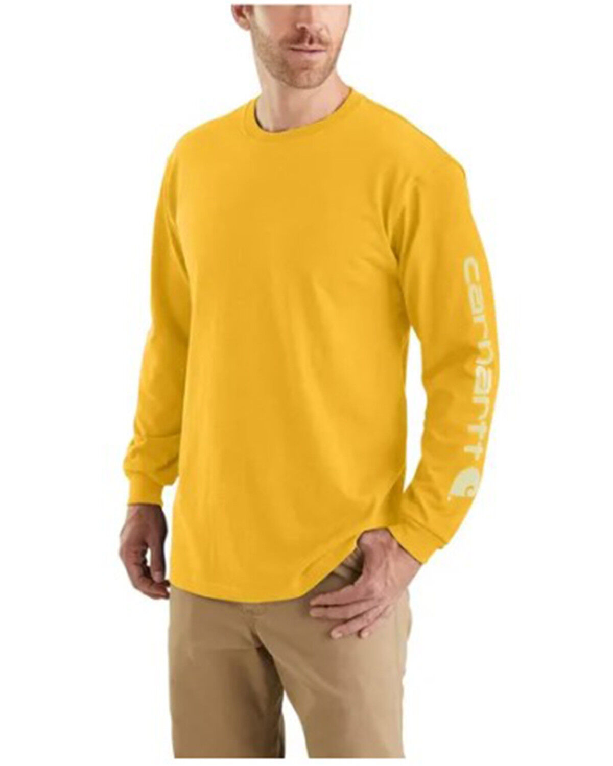 Image #1 - Carhartt Men's Loose Fit Heavyweight Long Sleeve Work Shirt, Heather Orange, hi-res