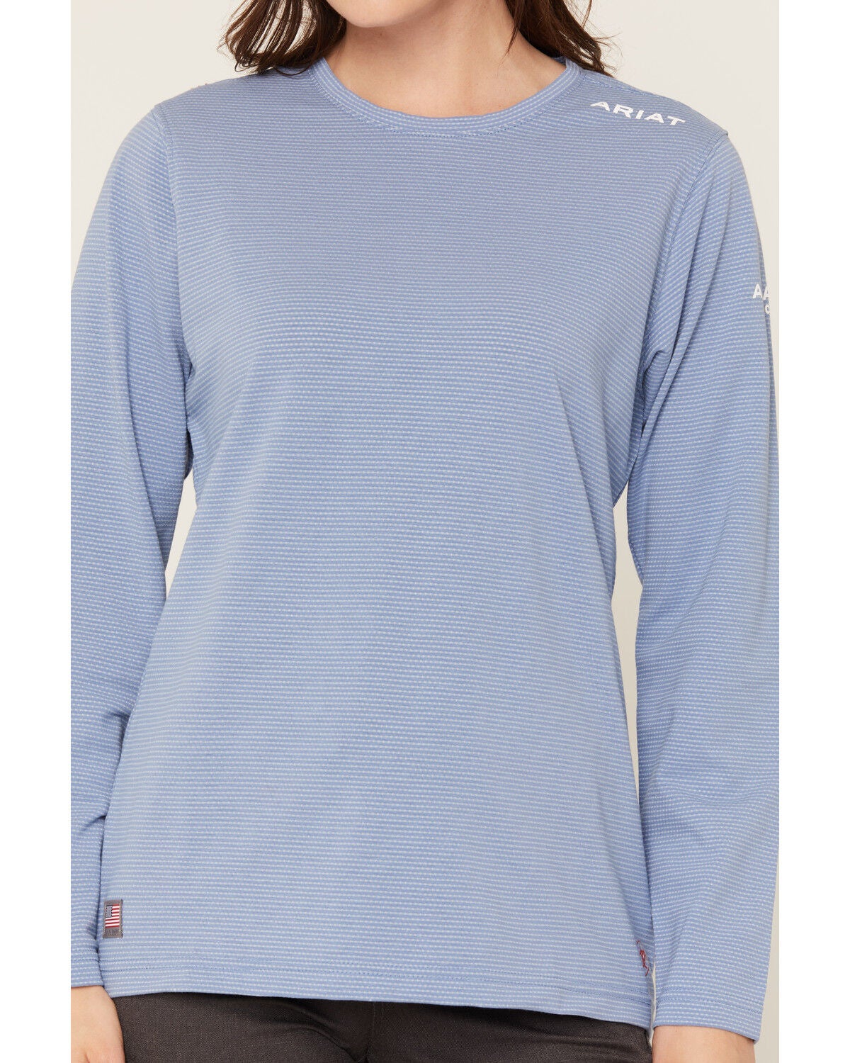 Image #3 - Ariat Women's FR Baselayer Long Sleeve Work Shirt, Medium Blue, hi-res