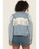 Image #4 - Rock & Roll Denim Women's Light Wash Pleather Fringe Denim Jacket, Light Wash, hi-res