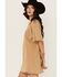 Image #2 - Blue B Women's Howdy Short Sleeve Mini T-Shirt Dress, Tan, hi-res