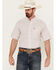 Image #1 - Ariat Men's Anson Plaid Print Classic Fit Short Sleeve Button-Down Western Shirt - Tall, Light Pink, hi-res