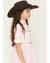 Image #2 - Sugar California Girls' Fringe Long Sleeve Button-Down Denim Tutu Dress, Blush, hi-res