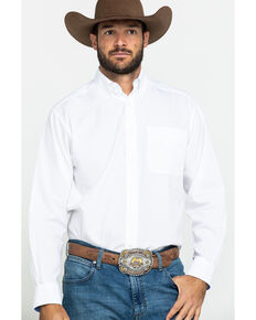 Ariat Men's White Winkle Free Button Down Long Sleeve Western Shirt , White, hi-res