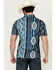 Image #4 - RANK 45® Men's Monrovia Southwestern Striped Short Sleeve Polo Shirt , Dark Blue, hi-res