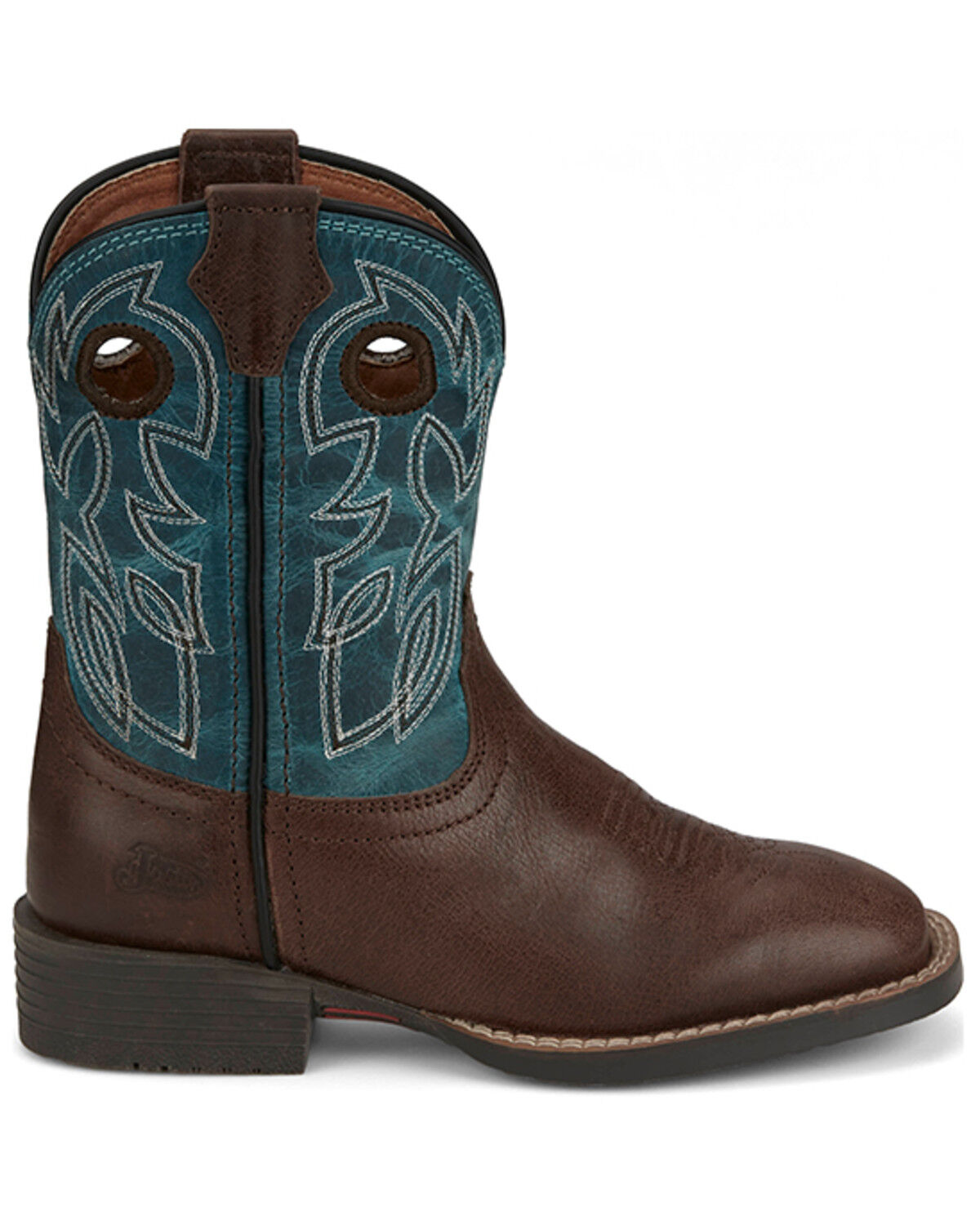 Image #2 - Justin Boys' Bowline Western Boots - Square Toe, Brown, hi-res