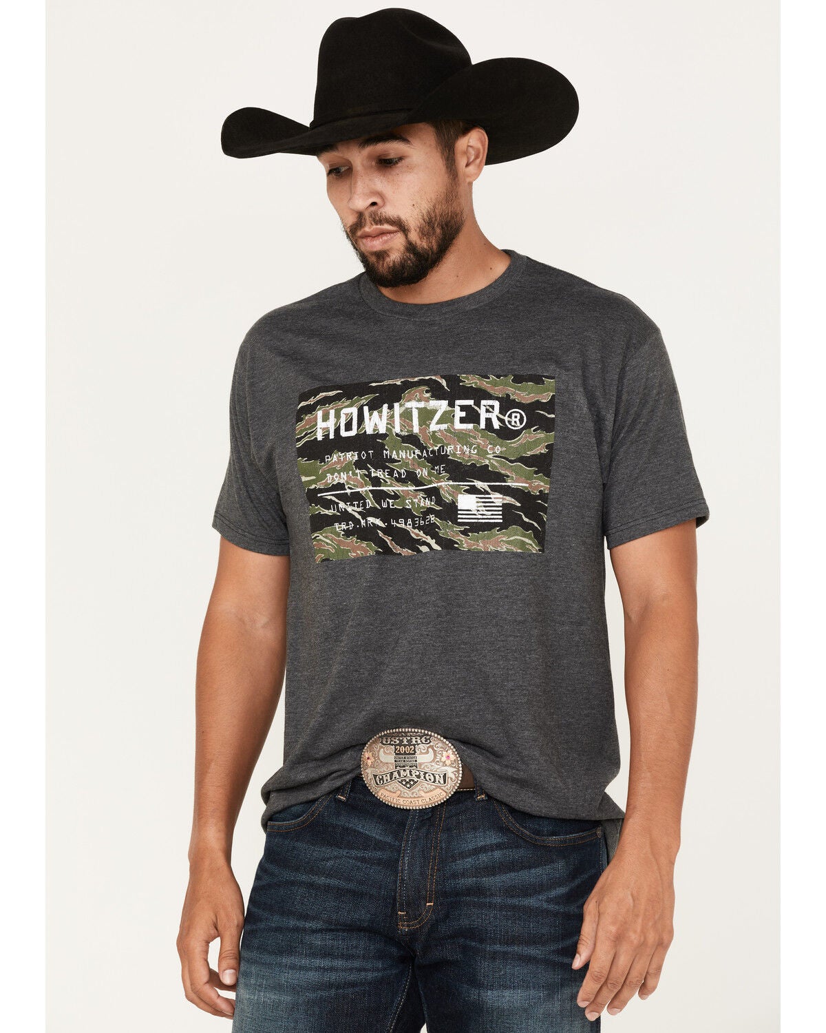 Howitzer Men's Camo Trademark T-Shirt, Charcoal