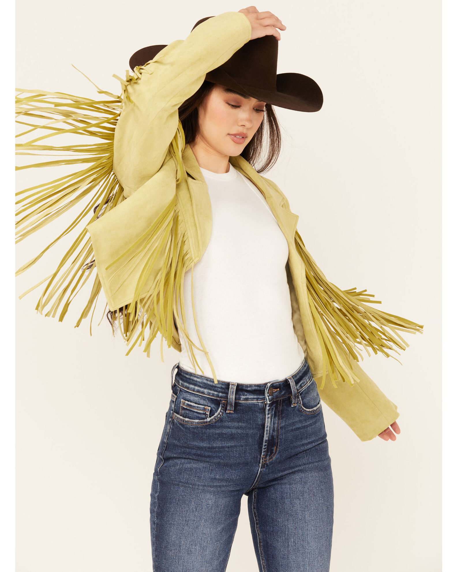 Saints Hearts Women s Faux Suede Fringe Jacket Sheplers