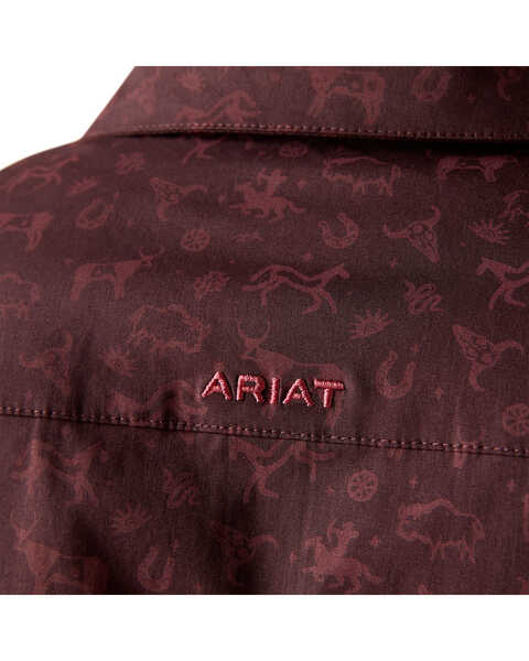 Image #3 - Ariat Women's Ancestry Print Team Kirby Long Sleeve Button-Down Western Shirt - Plus , Maroon, hi-res