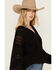 Image #2 - Revel Women's Long Sleeve Crochet Trim Top, Black, hi-res