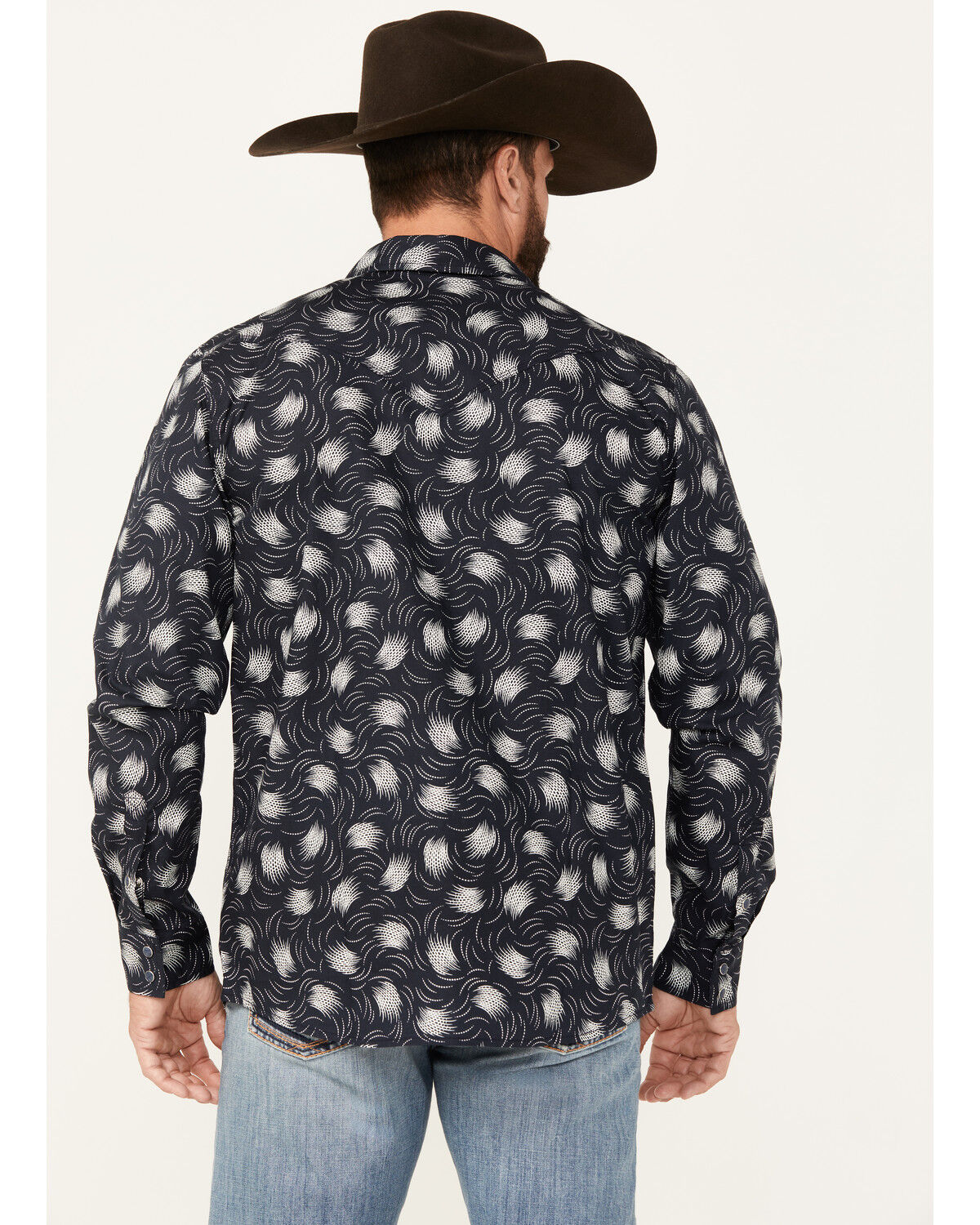 Image #4 - Moonshine Spirit Men's Fireworks Print Long Sleeve Snap Western Shirt, Blue, hi-res