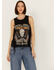 Image #1 - Rock & Roll Denim Women's Sleeveless Steer Head Fringe Tank , Black, hi-res