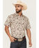 Image #1 - Cody James Men's Red River Floral Print Short Sleeve Button-Down Stretch Western Shirt, Tan, hi-res