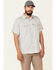 Image #1 - Hooey Men's Solid Habitat Sol Short Sleeve Snap Western Shirt , Grey, hi-res