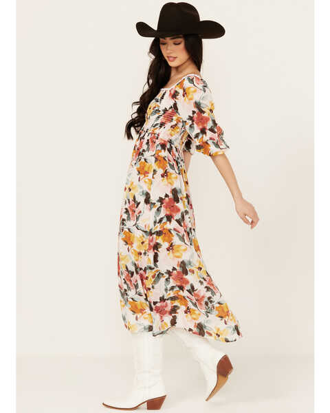 Image #3 - Wild Moss Women's Floral Print Midi Dress , Multi, hi-res