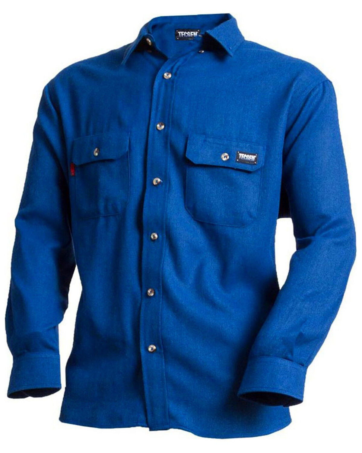 Image #1 - Tecgan Men's Solid FR Long Sleeve Work Shirt - Big, Royal Blue, hi-res