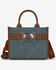 Image #1 - Wrangler Women's Buckle Crossbody Carry Large Tote, Dark Wash, hi-res