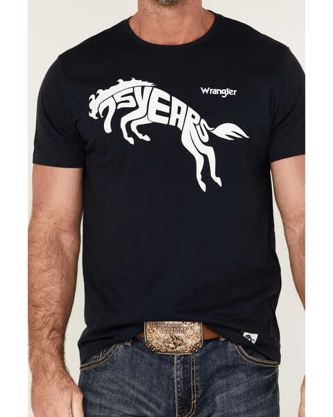 Image #3 - Wrangler Men's 75 Years Horse Graphic T-Shirt , Dark Blue, hi-res