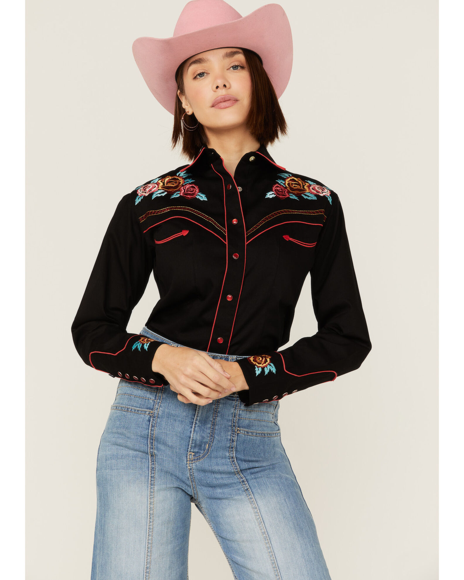 Embroidered pearl snap shirts online