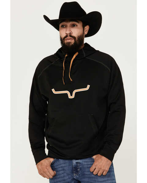 Image #1 - Kimes Ranch Men's Rockford Tech Hooded Pullover, Black, hi-res