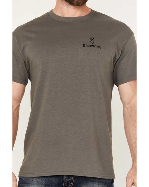 Image #3 - Browning Men's Hunters Flag Short Sleeve T-Shirt, Charcoal, hi-res
