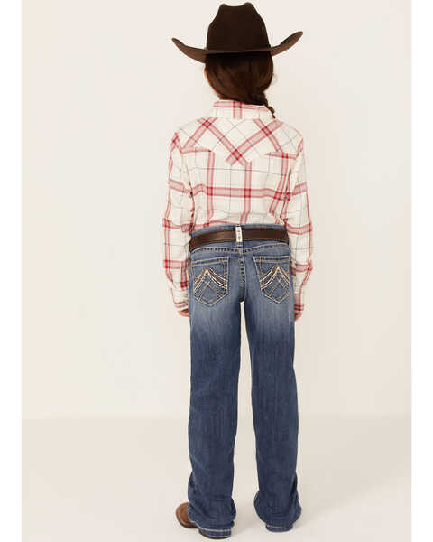 Image #3 -  Ariat Girls' R.E.A.L Medium Wash Eleanor Whipstitch Stretch Slim Bootcut Jeans , Indigo, hi-res