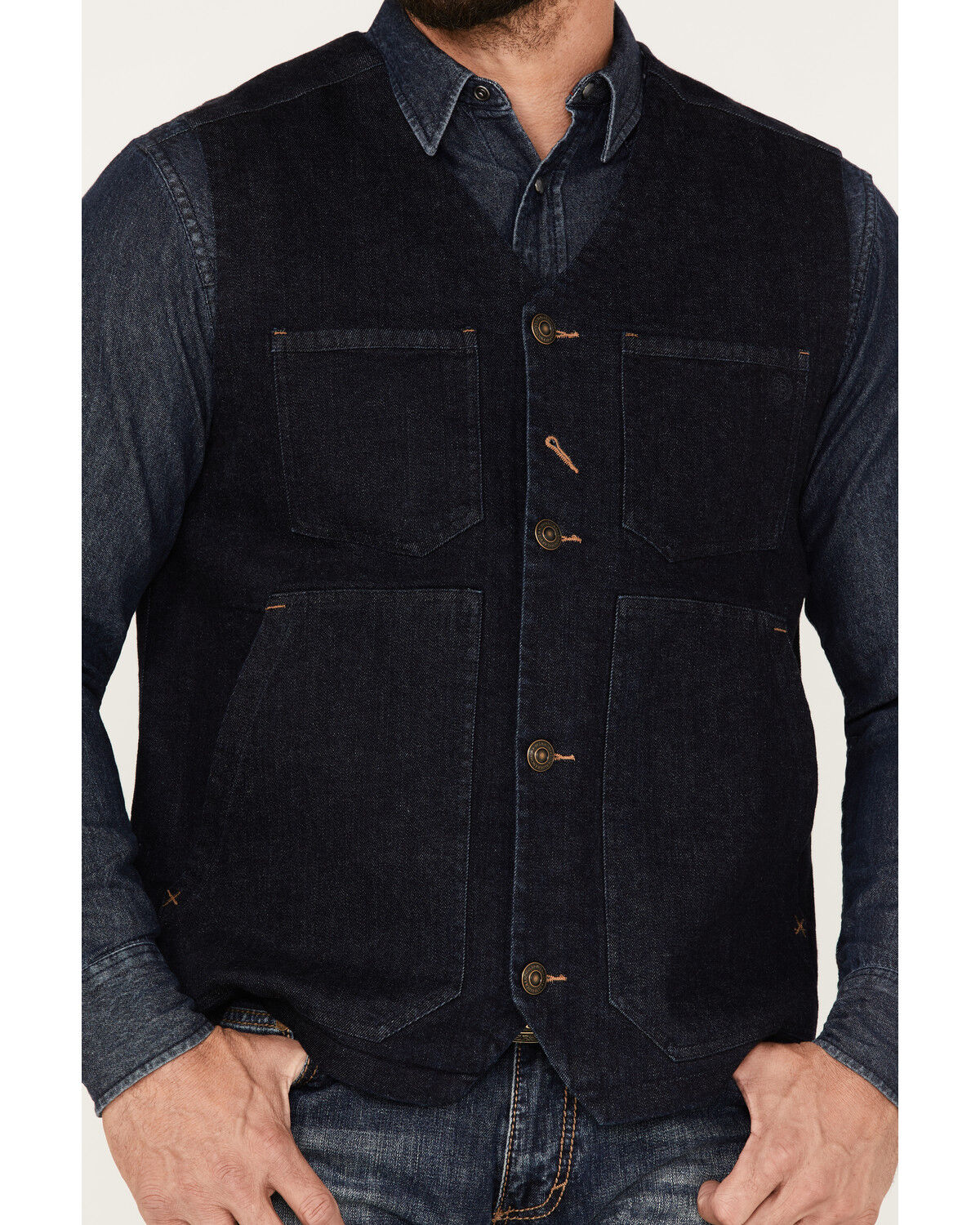 Image #3 - Blue Ranchwear Men's Duck Vest, Medium Blue, hi-res