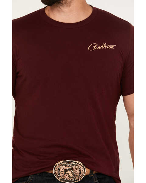 Pendleton Men's River Logo Short Sleeve Graphic T-Shirt, Maroon, hi-res