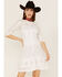 Maia Bergman Women's Vera Eyelet Lace Long Sleeve Dress, White, hi-res