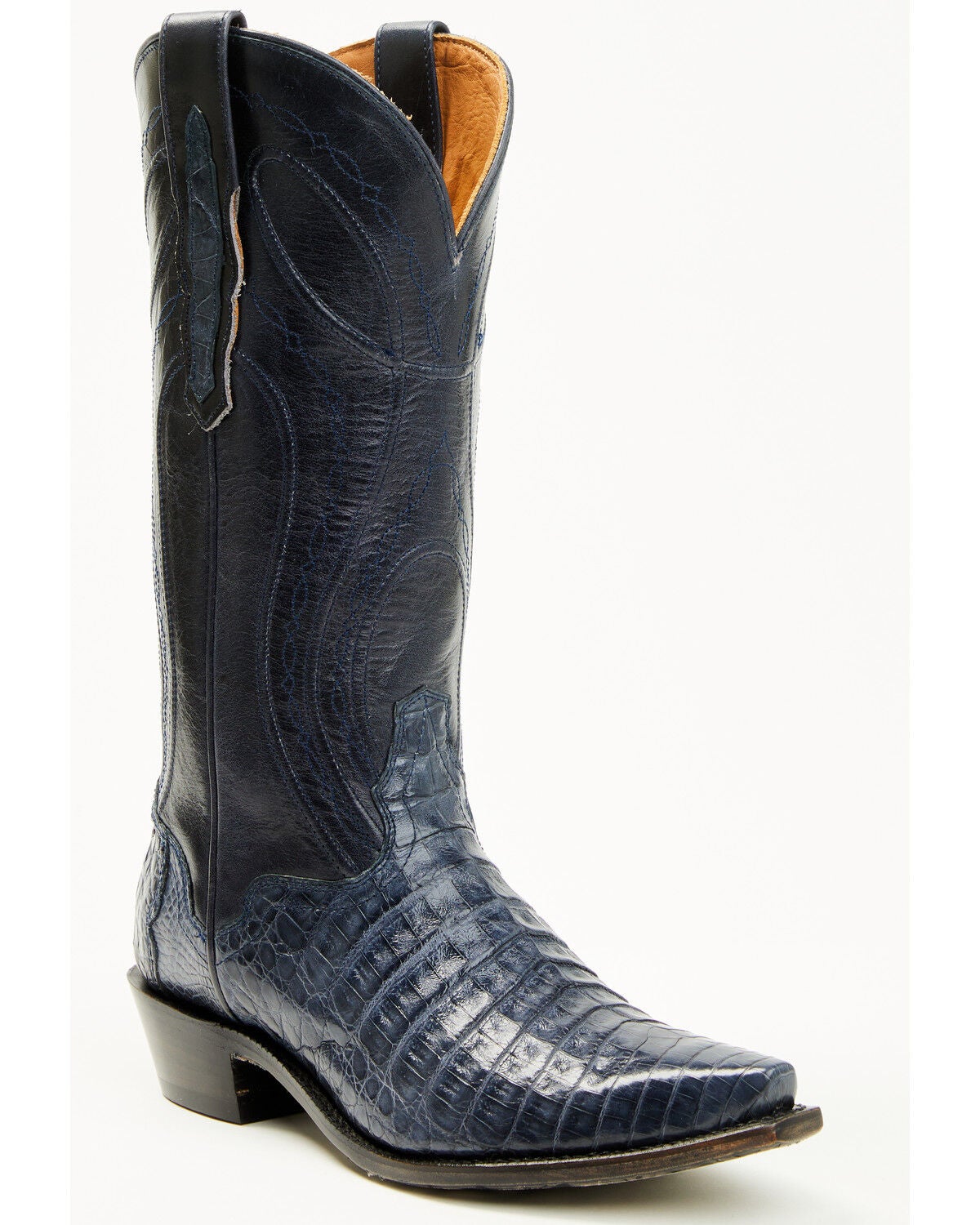 El Dorado Women's Holly Exotic Caiman Tall Western Boots - Snip Toe, Blue, hi-res