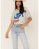 Show Me Your Mumu Women's USA Star Jimmy Cropped Tee, Heather Grey, hi-res