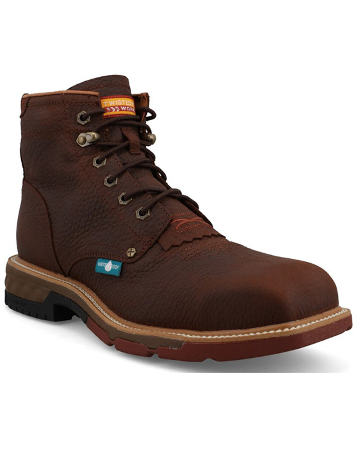 Image #1 - Twisted X Men's 6" CellStretch® Lacer Work Boots - Nano Toe, Coffee, hi-res