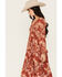 Image #3 - Jolt Women's Long Sleeve Floral Jacquard Chiffon Midi Dress, Rust Copper, hi-res