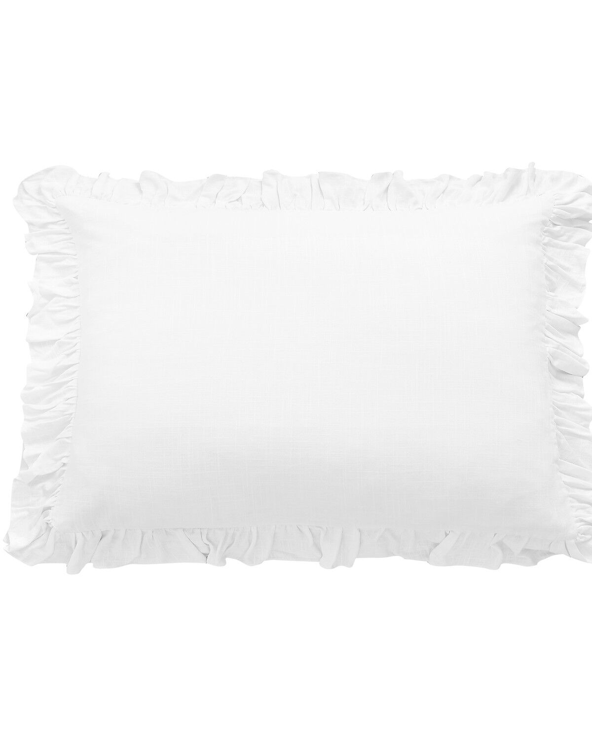 Image #1 - HiEnd Accents Washed Linen Ruffle Sham, White, hi-res