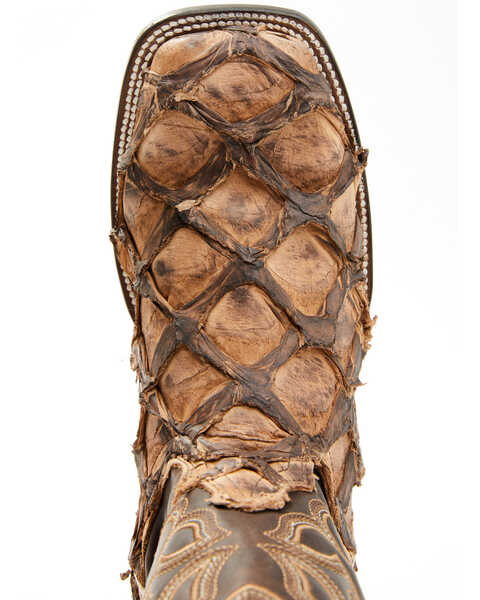 Image #6 - Cody James Men's Exotic Pirarucu Western Boots - Broad Square Toe , Chocolate, hi-res